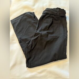 Time and Tru Cropped Wide Leg Pants with Belt | Size 10 | 98% Cotton Black